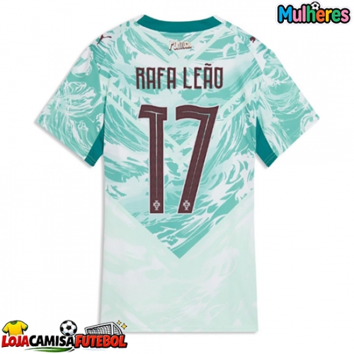 Camisa de Futebol Portugal Rafael Leao #17 Equipamento Secundário Mulheres Mundo 2026 Manga Curta